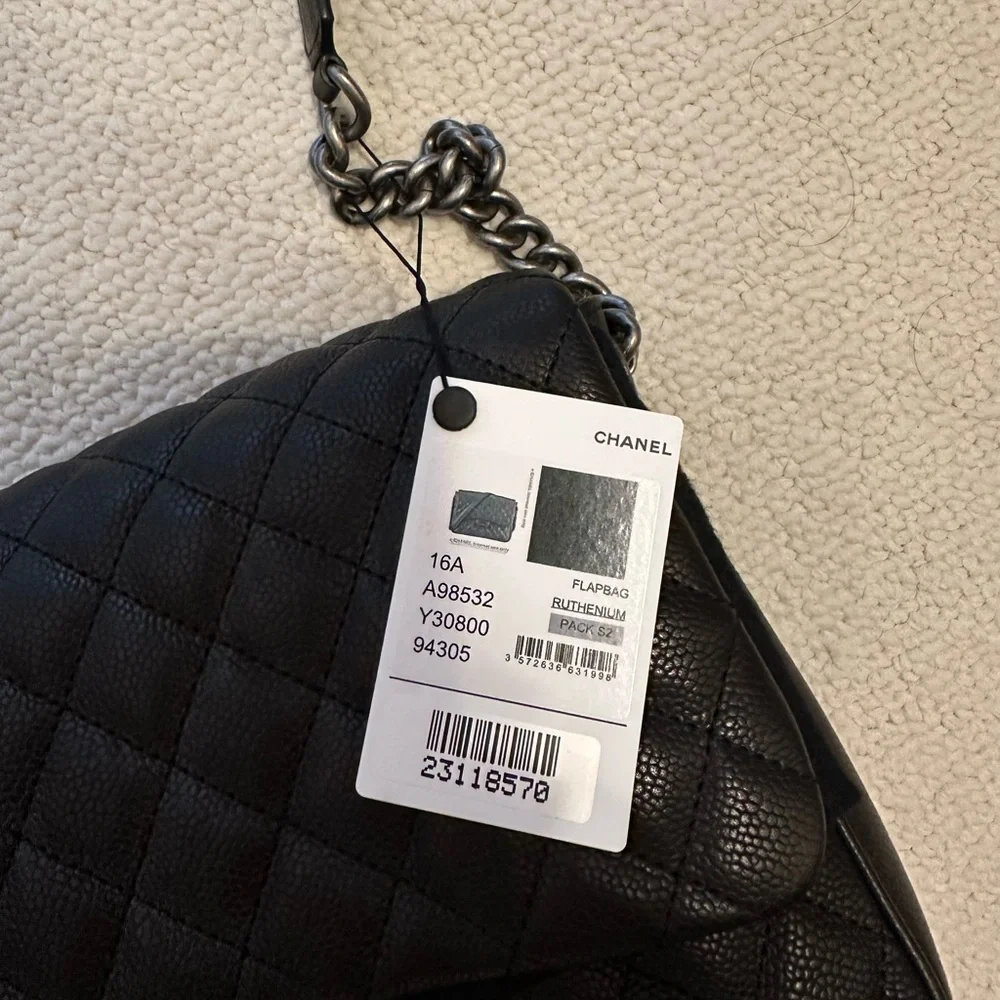 NWT Chanel Black Caviar Quilted Flap Bag - Picture 14 of 15